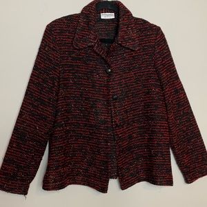 Alfred Dunner 12 blazer red black button downed